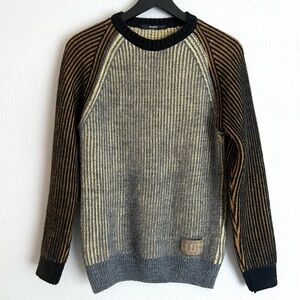 Takeshy Kurosawa Men’s Crewneck Sweater in Gray, Brown, Black